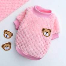 Bear Embroidery Pet Dog Vest Winter Warm Dog Clothes For Small Dogs Plush Puppy Cat Coat Yorkies Chihuahua Shih Tzu Pug Outfits