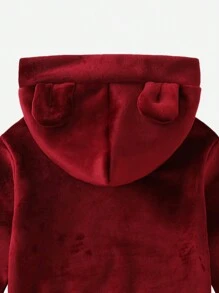 2 件套男女通用婴儿天鹅绒羊毛加厚保暖运动衫套装，秋冬