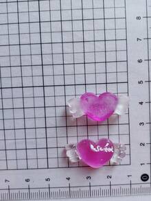 10 件彩色夜光心形 DIY 配件，适用于手机壳、珠宝、鞋子 - 彩色 - 查看 8