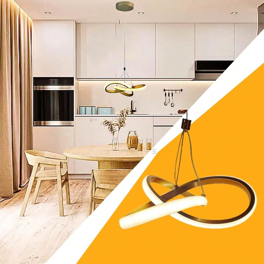 Infinity Braided Pendant Light 25CM Modern Living Room Bedroom Gold 27W 3200K - 金色 - 查看 1