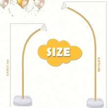 2pcs Gold Balloon Arch Stand Kit, Free Bending Shape Balloon Column Stand With Base, Half Arch Balloon Stand For Floor, Ideal For Wedding Birthday Valentines Decorations