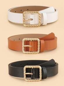 1 chiếc thắt lưng hợp kim bện cao cấp thời trang khóa vuông thường ngày, trang trí cho váy nữ - Nhiều màu - Xem 1