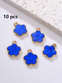 5/20/30/50/100/200/300 piezas Colgante de trébol de 4 hojas/flor de 5 pétalos colorido y elegante, adecuado para hacer collares, pulseras, pendientes, llaveros, colgantes de teléfono, joyería de regalo para parejas