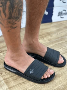 Men's Slide Flip Flops With Lightweight And Comfortable Massaging Insole Br Sport - màu đen - Xem 2