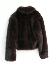 Autumn/Winter New Arrival Elegant Lady Faux Fur Collar Short Coat, Warm & Comfortable