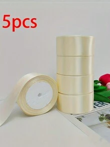 (5 Cuộn) Ruy băng satin trang trí nhà bánh quà tặng đóng gói, Ruy băng dệt cho tiệc cưới nơ DIY hoa hồng thủ công, Giáng sinh - nhiều màu - Xem 46