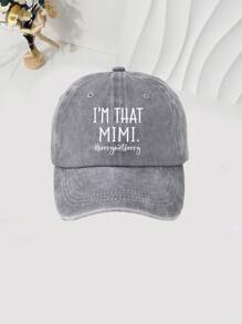 1pc "I'm Mimi" Washed Baseball Cap, Outdoor Casual Sun Hat, Unisex