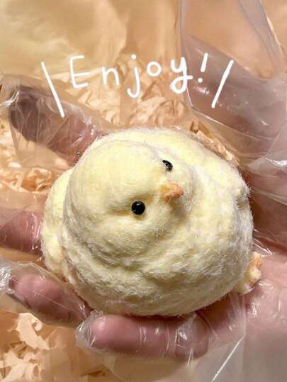 1pc Squeeze Chicken Toy, Stress Relief Animal Figurine, Decorative Collectible Toy