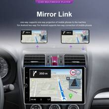 2GB+64GB For Android13.0 Single Din Car Stereo Car Radio 10.4 Inch HD Touch Screen Car Player With Wireless Carplayer& Wireless For Android Auto With Mirror Link WiFi GPS FM/ Radio Support Rear Camera With AHD Camera& DVR& MICOptional