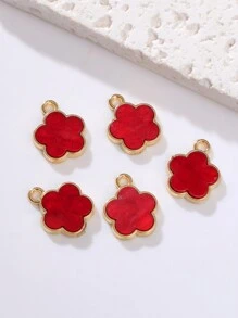 5/20/30/50/100/200/300 piezas Colgante de trébol de 4 hojas/flor de 5 pétalos colorido y elegante, adecuado para hacer collares, pulseras, pendientes, llaveros, colgantes de teléfono, joyería de regalo para parejas