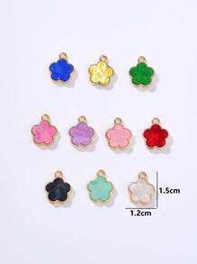 5/20/30/50/100/200/300 piezas Colgante de trébol de 4 hojas/flor de 5 pétalos colorido y elegante, adecuado para hacer collares, pulseras, pendientes, llaveros, colgantes de teléfono, joyería de regalo para parejas