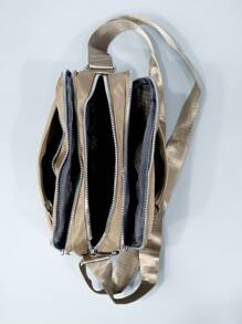 Compact Women's Bag In Waterproof Oxford With 5 Internal Compartments - 卡其色 - 查看 7