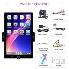 2GB+64GB For Android13.0 Single Din Car Stereo Car Radio 10.4 Inch HD Touch Screen Car Player With Wireless Carplayer& Wireless For Android Auto With Mirror Link WiFi GPS FM/ Radio Support Rear Camera With AHD Camera& DVR& MICOptional