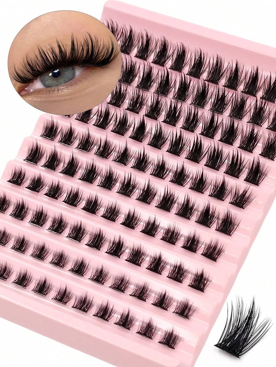 Asiteo 110 片 D 卷单根睫毛，自然纤细柔软蓬松假睫毛，持久耐用，适合日常化妆接发睫毛，在家 DIY 睫毛簇，睫毛簇，单根睫毛，睫毛，假睫毛