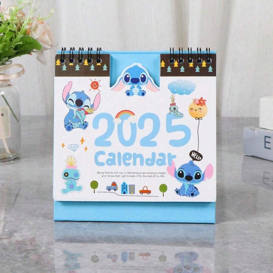 Disney Stitch 2025 Creative Desktop Calendar Organizer, Daily Tracker