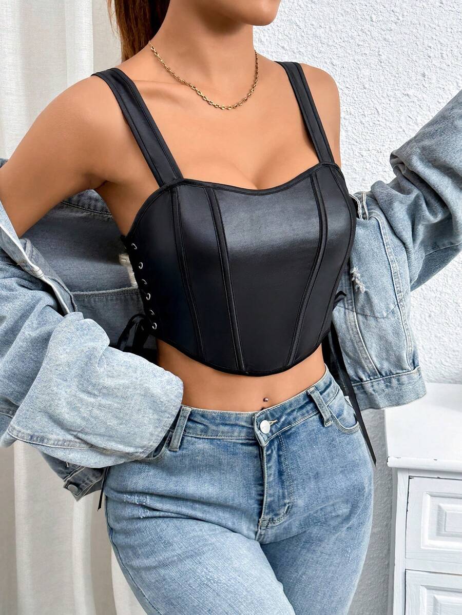 Women's Fashion Crisscross Straps, Cinched Waist Backless Camisole Tank