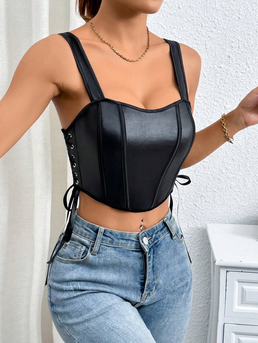 Women's Fashion Crisscross Straps, Cinched Waist Backless Camisole Tank