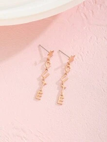 1 cặp bông tai thả hình ngôi sao và chữ cái thời trang cho trẻ em làm quà tặng trang sức lễ hội cho cuộc sống hàng ngày - Nhiều màu - Xem 3