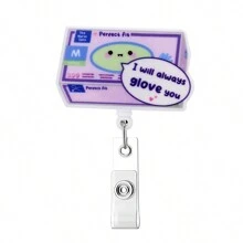 1 pieza Carrete retráctil giratorio con clip fácil de tirar, portabadges retráctiles con clip, carrete de identificación con clip lindo para enfermera, médico, estudiante, reunión, escuela, oficina
