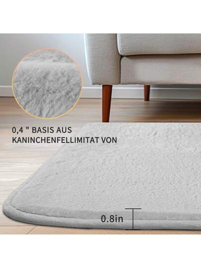 Piece Zachte Tapijt Living Room, Smooth Made Of Rabbit Fur Short Pile Non Slip, Moderne Anti Slip Bedroom, Luxurious Room ation, Fluffy Area view 3