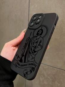 Cupid 1pc Black Eye Of Jesus Full Coverage Shockproof Soft Phone Case Compatible With Iphone 16 Pro Max/16 Pro/16/15 Pro Max/15 Pro/15/14/13/13 Pro/12/11/XR