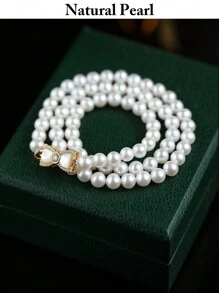 mufan 1pc Natuurlijke gekweekte zoetwaterparelketting, 925 sterling zilver hypoallergeen, geschikt voor dagelijks gebruik, dates, feesten, reizen, bruiloften, luxe sieraden cadeau met geschenkdoos voor vrienden