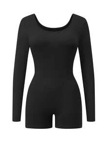 AiTyi 女士连体裤，休闲简约修身性感V领多功能户外运动款，适合毕业典礼、返校、圣诞节、新年、感恩节、秋冬季针织长袖连体裤