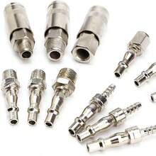 12Pcs 1/4'' 3/8" BSP Air Line Fitting Hose Compressor Quick Release Connector UK - Silver - View 4