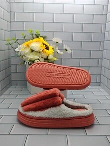 2024 秋冬新款保暖内衬防滑毛绒拖鞋轻便女士室内家居鞋 - 桔紅 - 查看 7