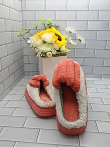 2024 秋冬新款保暖内衬防滑毛绒拖鞋轻便女士室内家居鞋 - 桔紅 - 查看 8