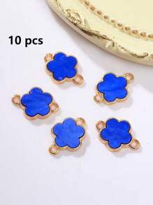 5/10/20/30/50/100/200/300/400/500 piezas Colgante con flor de cuatro hojas elegante de varios colores con dos agujeros, apto para hacer collares, pulseras, pendientes, llaveros, charms de teléfono, joyería de regalo para parejas