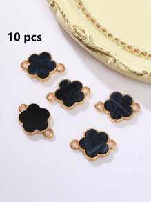 5/10/20/30/50/100/200/300/400/500 piezas Colgante con flor de cuatro hojas elegante de varios colores con dos agujeros, apto para hacer collares, pulseras, pendientes, llaveros, charms de teléfono, joyería de regalo para parejas