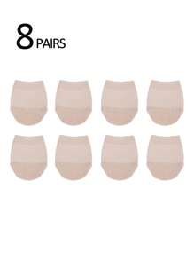 Plusieurs paires de chaussettes femme de couleur unie avec demi-paume, chaussettes invisibles souples, confortables et résistantes aux odeurs avec silicone antidérapant, convenant aux talons hauts, mocassins et tous types de chaussures, rentrée scolaire