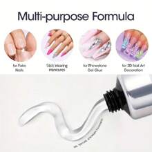 20G 持久指甲胶，适用于按压式和丙烯酸指甲 - 无味、无酒精的假指甲凝胶粘合剂，用胶水按压丙烯酸指甲 - 無色 - 查看 8