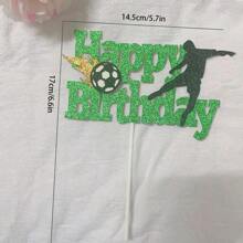 1Pc Paper Soccer Cake Topper Inserts Soccer Team Happy Birthday Cake Decorations Baking Party Cake Decoration Supplies,Christmas