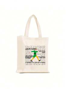 1 Piece Buddy The Santa, Túi Tote Đeo Vai Quà Tặng Giáng Sinh, Túi Mua Sắm Có Thể Tái Sử Dụng, Túi Mua Sắm Gấp Gọn Nhẹ, Túi Xách Tay Di Động Thời Trang Và Giản Dị Dung Tích Lớn, Túi Đeo Vai, Thích Hợp Cho Sinh Viên Đại Học Đựng Đồ Dùng Chuẩn Bị Trở Lại Trường Học, Sách Vở Và Phụ Kiện Điện Thoại Di Động. Mỹ Phẩm Du Lịch Cho Nam Và Nữ, Túi Đựng Đồ Mua Sắm, Quà Tặng Cho Mẹ, Bạn Bè Và Giáo Viên (Có Nhiều Mẫu In) - Màu be - Xem 6