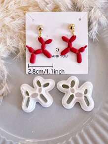 2pcs Dog Balloon Clay Cutters | Christmas Polymer Clay Cutter | Winter Polymer Clay Cutter | Clay Earring Cutters | Jewelry Making | Polymer Clay Tools - White - View 4