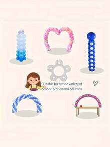 婚礼、生日、派对用品、气球配件、梅花夹气球、多功能环扣气球、拱形扣异形夹 - 白色 - 查看 7
