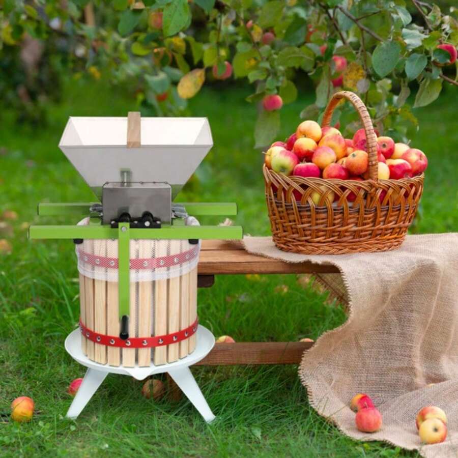Fruit And Apple Crusher, 7L(1.8 Gal) Manual Juicer Grinder, Large