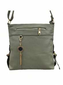 Women's PU Leather Crossbody Bag For Traveling And Working - màu xanh lá - Xem 1