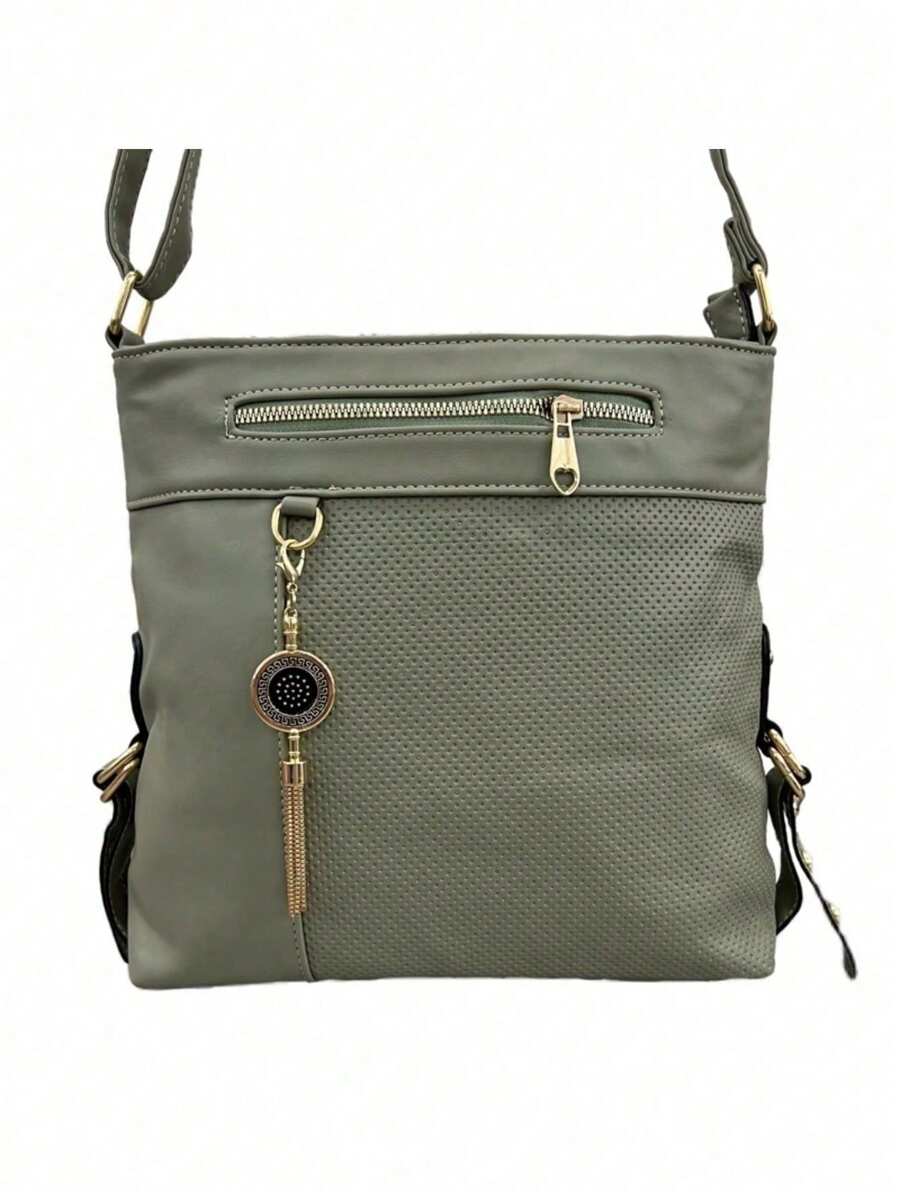 Women's PU Leather Crossbody Bag For Traveling And Working - màu xanh lá - Xem 1