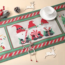 1 件圣诞派对桌布、印花图案桌面装饰垫、长条家用厨房装饰桌布、圣诞装饰亚麻桌旗。 - 彩色 - 查看 13