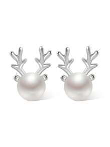 1 Pasang Anting Tusuk Sederhana untuk Wanita, Cocok untuk Pernikahan, Pertunangan, Ulang Tahun, Pesta, Perhiasan, dan Hadiah Hari Natal - 1# - View 2