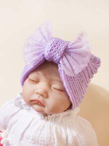 1pc 婴儿毛线帽一顶帽子四种戴法，根据你喜欢的方式DIY 女婴秋装秋冬保暖头部保护儿童帽子日常用女婴冬装 - 彩色 - 查看 6