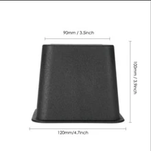 4Pcs Heavy Duty Bed Chair Risers Feet Leg Lift Furniture Extra Raisers Stand 4"/6" - Black - View 2