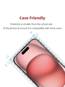 4pcs High Definition Tempered Glass Screen Protectors Compatible With IPhone 16/IPhone 16 Pro/IPhone 16 Plus/IPhone 16 Pro Max/15/14/IPhone 13/12/IPhone 11/XS/6/7/8 Plus/Se2/Se3 Gift For Birthday, Family, Friends Phone Screen Protector, Phone Accessories