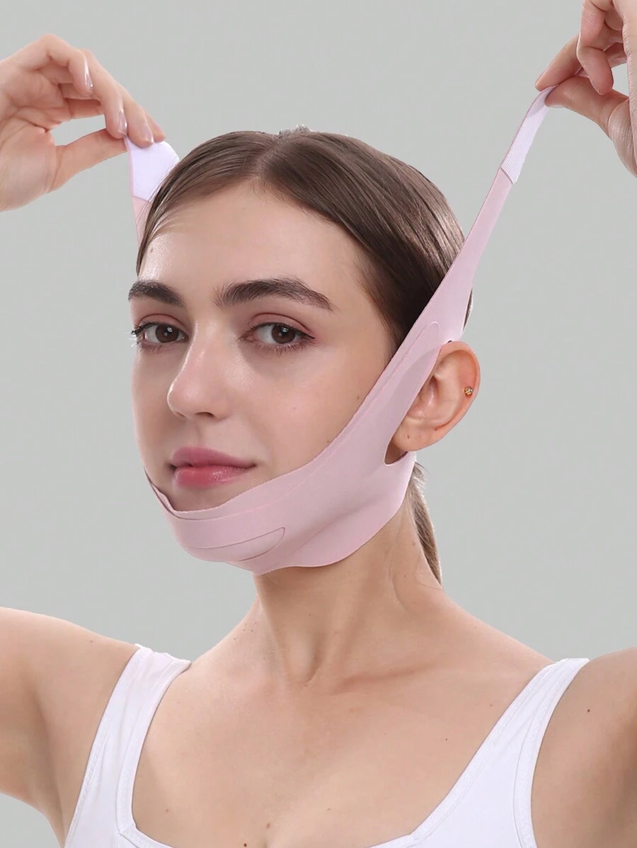 1pc Simple Anti-Snoring Device For Women,V-Shaped Chin Strap For Preventing Snoring And Improve Sleep, Suitable For Home Wear, Day And Night - Pink - View 1