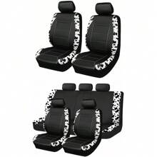 Cow Pattern Car Seat Cover Front Pairs Cover PVC Seat Cushion Airbag Compatible Universal Fit Auto Accessories,Car Seat Cover Full Set - one-size - View 11