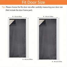 1 pieza Cortina aislada acolchada para puerta, cortina para ventana pequeña, cortina gruesa para puerta impermeable y antiviento térmica para la entrada, 2 métodos de instalación que dividen la cortina