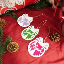 Móc khóa tên Acrylic tùy chỉnh có nơ và thiết kế cây thông Noel - Thẻ chữ cái tiếng Anh được cá nhân hóa, Mặt chuông làm quà tặng và trang trí tiệc ngày lễ - Màu Hoa hồng đỏ - Xem 5